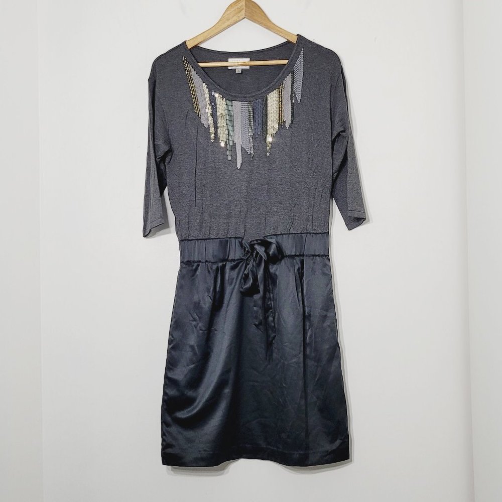 Jodi Arnold for The Limited A-Line Mini Dress 3/4 Sleeves Stretch Sequin S NWOT